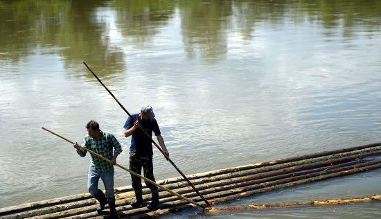 Polish Lightermen Build Raft Out Wooden Editorial Stock Photo - Stock ...
