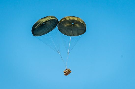 Parachute Cargo Drop Seen During Swift Editorial Stock Photo - Stock ...