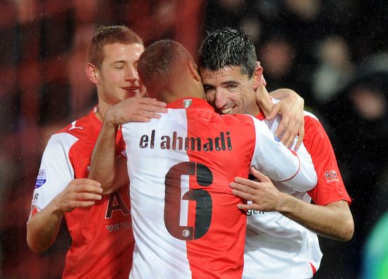 Feyenoord Players Celebrate After Their Teammate Editorial Stock Photo ...