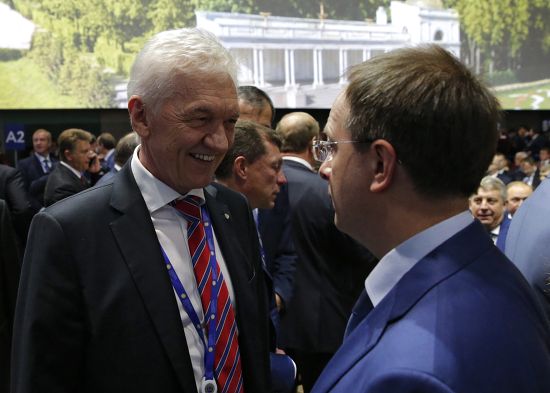 Russian Businessman Gennady Timchenko L Attends Editorial Stock Photo