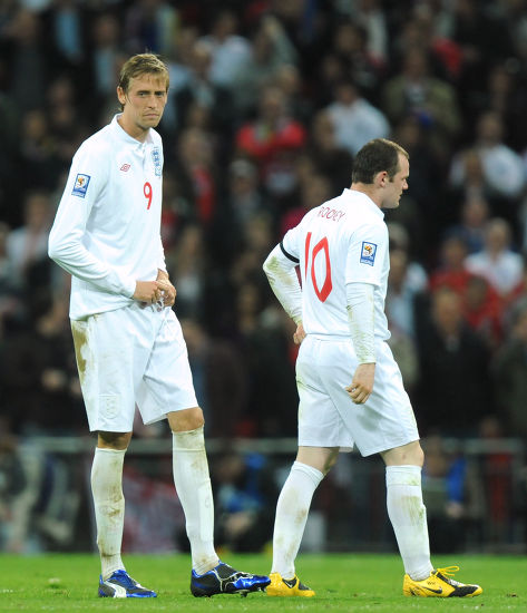 England Strikers Peter Crouch Wayne Rooney Editorial Stock Photo