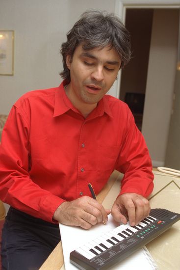 Blind Italian Singer Andrea Bocelli Practises Editorial Stock Photo ...