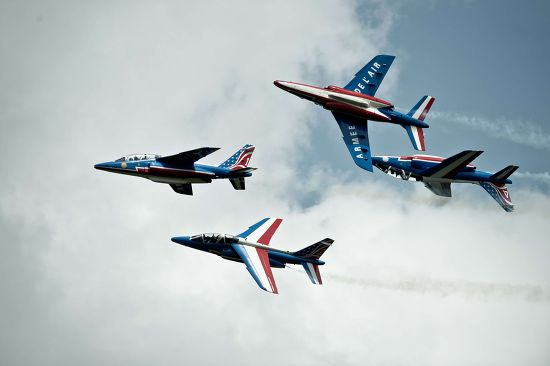 Air Show By Patrouille De France Editorial Stock Photo - Stock Image ...