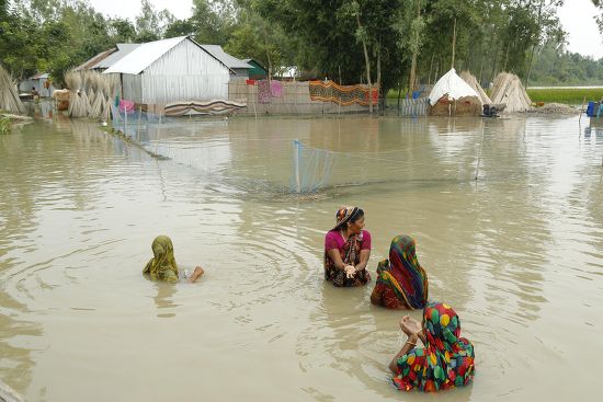 People Swim Flood Water Front Flooded Editorial Stock Photo - Stock ...