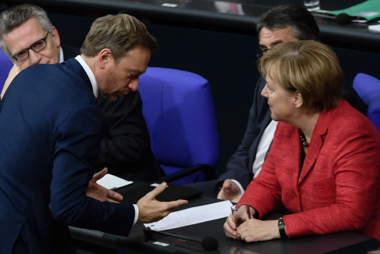Sigmar Gabriel Angela Merkel Christian Lindner Editorial Stock Photo