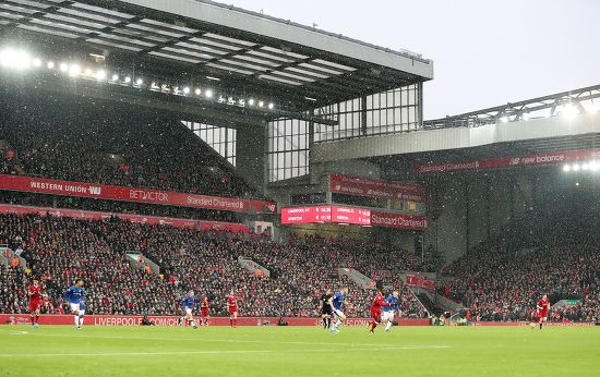 General View Snow Falls Inside Anfield Editorial Stock Photo - Stock ...