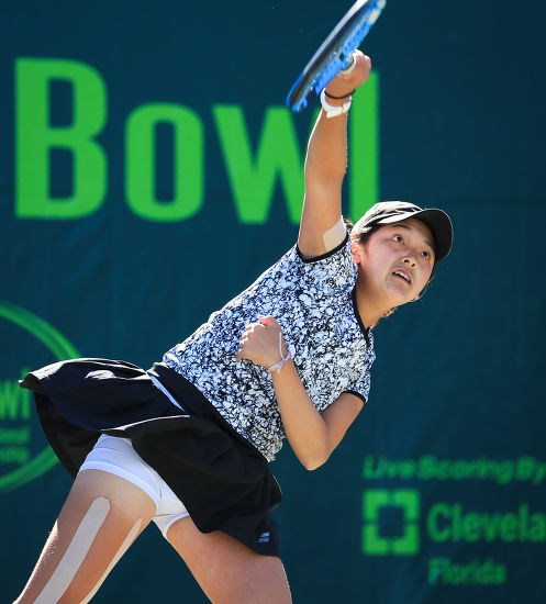Naho Sato Jpn Serves During Doubles Editorial Stock Photo Stock Image