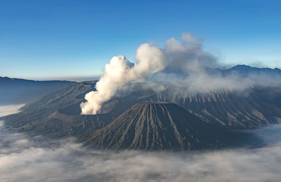 View Volcanoes Smoking Volcano Gunung Bromo Editorial Stock Photo ...