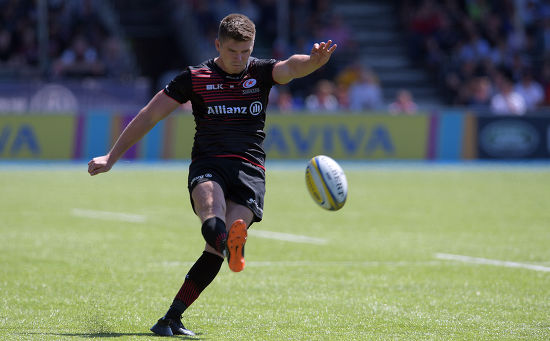 Saracens Owen Farrell Kicks Conversion Rugby Editorial Stock Photo ...