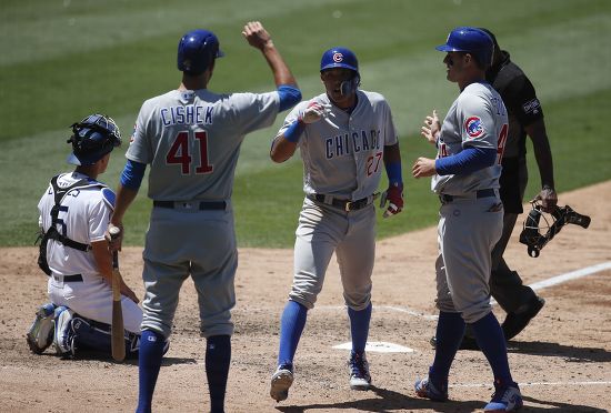 Addison Russell Anthony Rizzo Steve Cishek Editorial Stock Photo ...