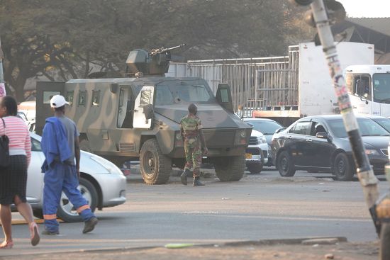 Army Truck Parked Intersection Mbare After Editorial Stock Photo ...