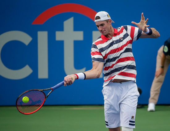 John Isner Returns Serve During Citi Editorial Stock Photo - Stock