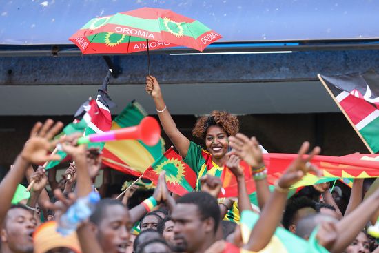 Ethiopian Fans Cheer Their Team During Editorial Stock Photo - Stock ...