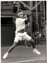 「Andre Agassi Tennis Player 1991 White」のエディトリアル写真