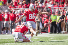 Drue Chrisman Making a Football Punt Editorial Stock Image - Image