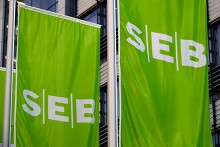 Flags Swedish Seb Bank Seen Company Offices Editorial Stock Photo