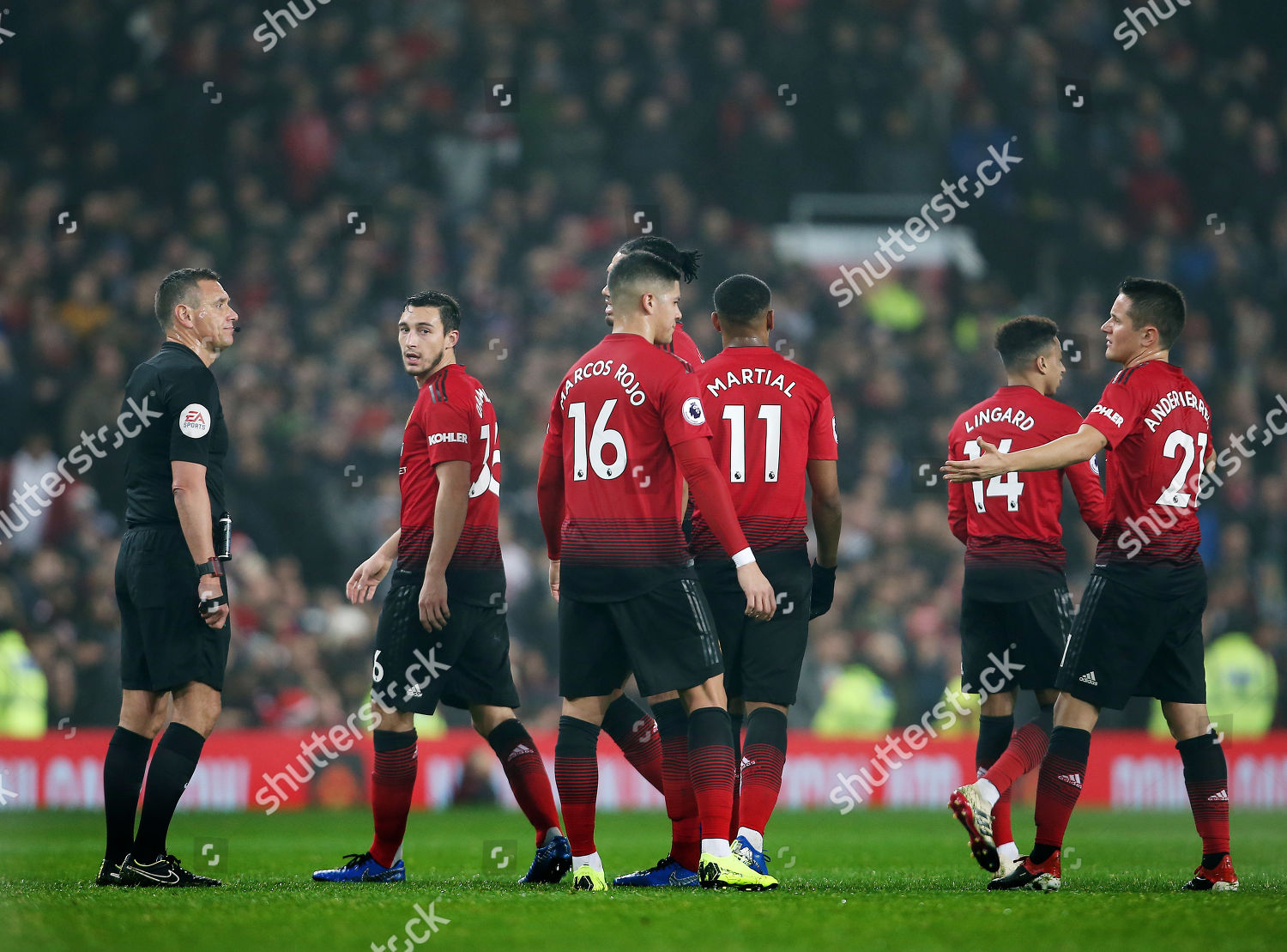 Manchester United Players Speak Referee Mr Editorial Stock Photo ...