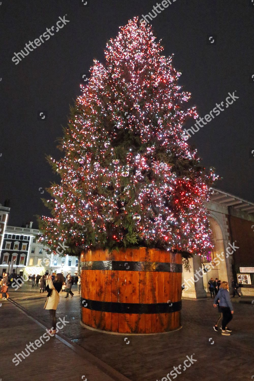 Huge Christmas Tree Seen Around Londons Covent Editorial Stock