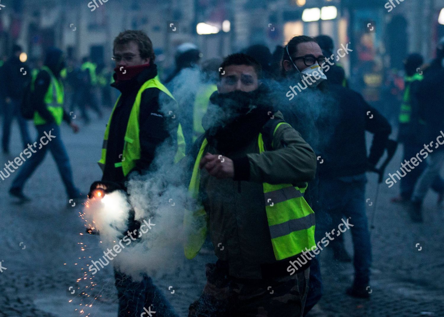 Protester Seen Throwing Back Teargas Canister Editorial Stock Photo ...