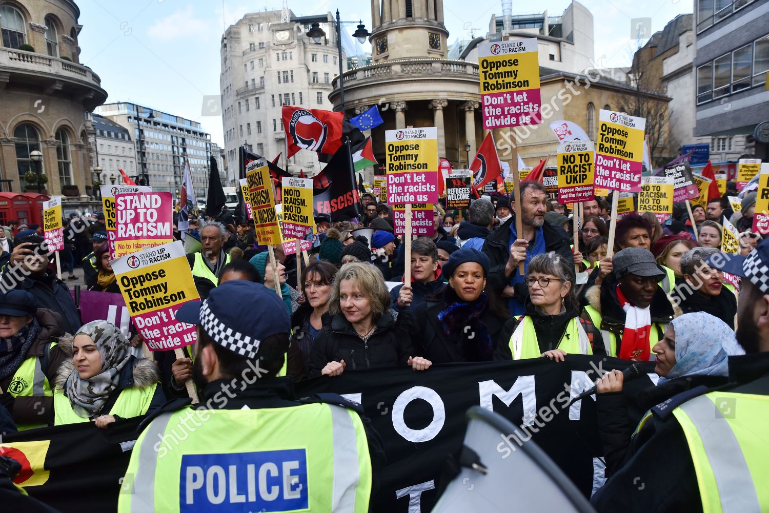 Protest march opposing Tommy Robinson takes place Editorial Stock Photo ...