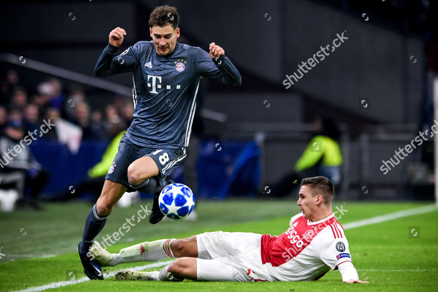 Amsterdams Max Woeber R Fouls Bayerns Leon Editorial Stock Photo Stock Image Shutterstock