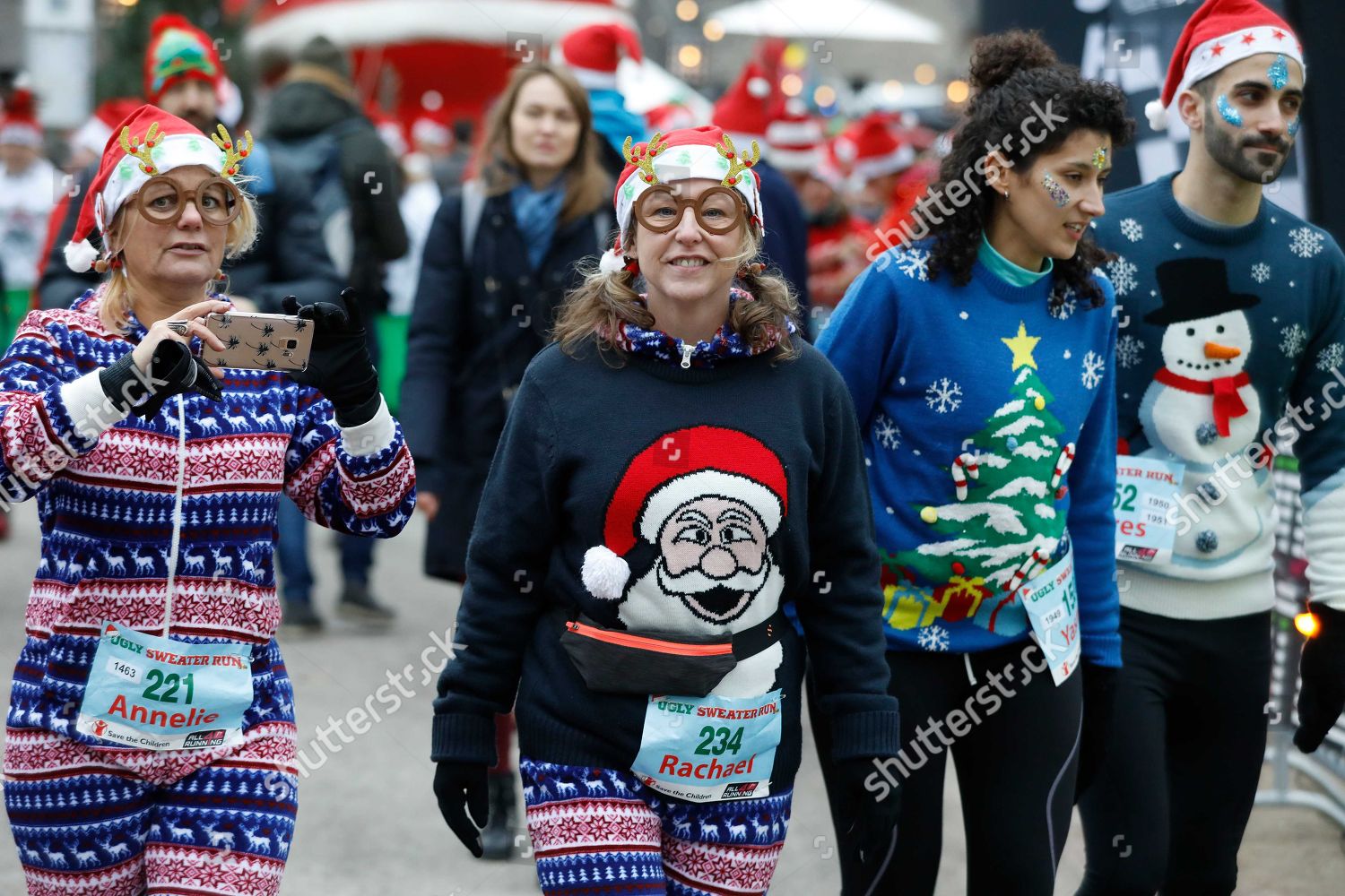 running ugly christmas sweater