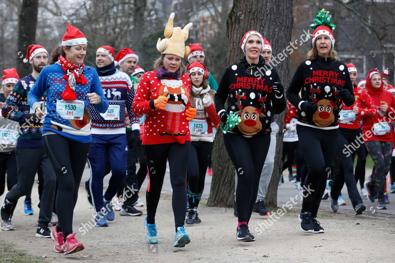 running ugly christmas sweater