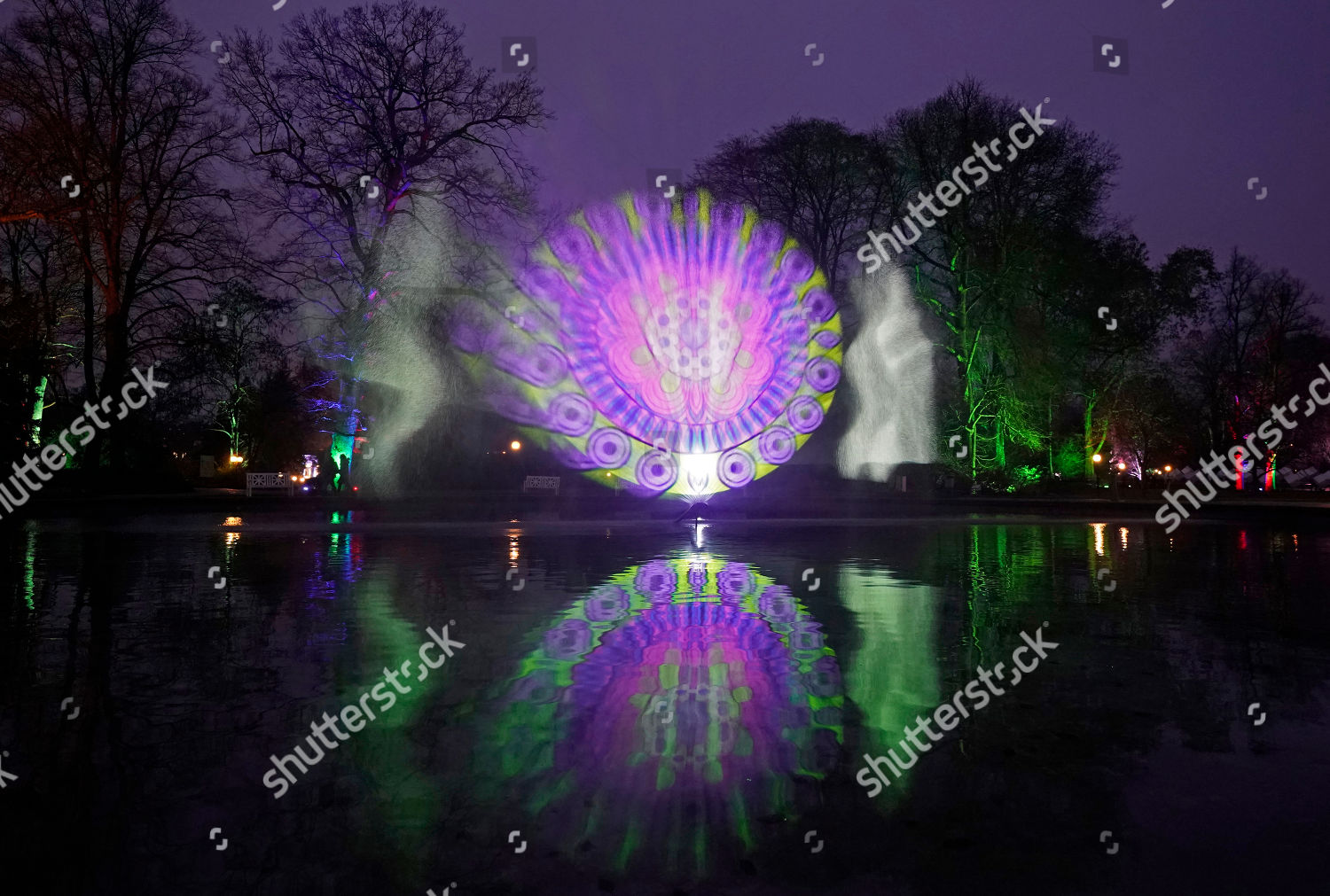 Art Object Projected Fountain Botanical Gardens Palmengarten