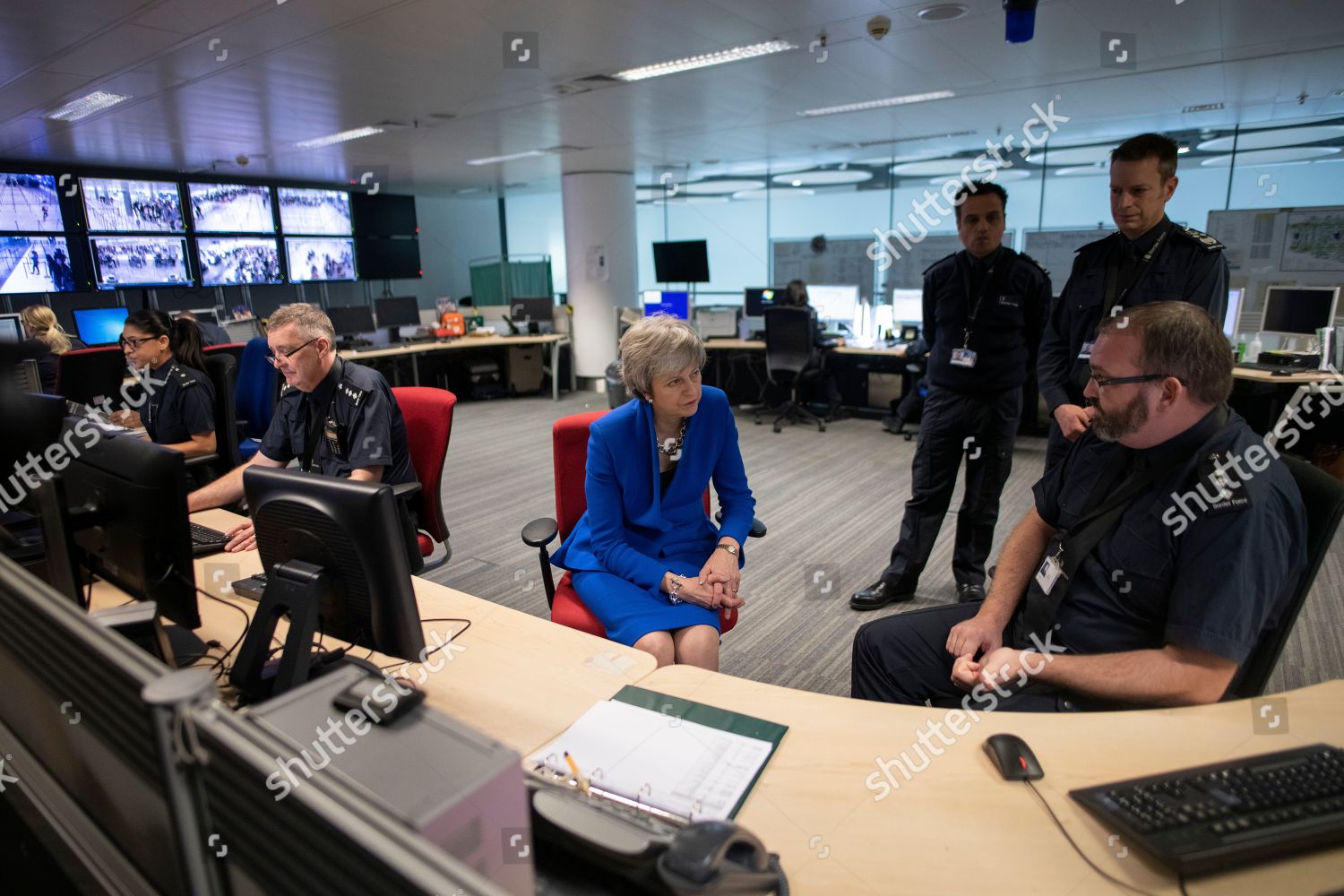 Prime Minister Theresa May Visiting Uk Border Editorial Stock