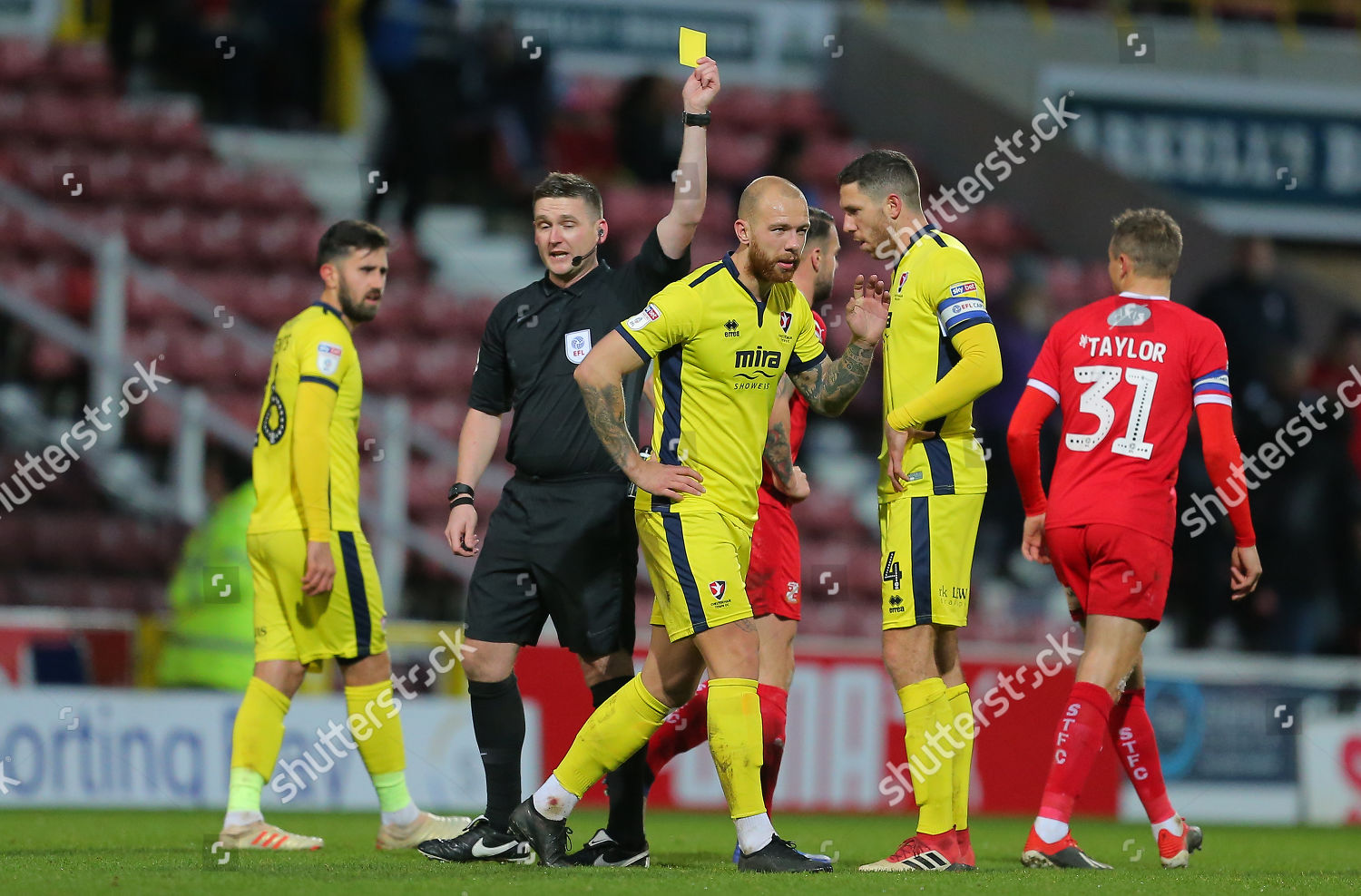 Jordan Forster Cheltenham Shown Yellow Card Editorial Stock Photo ...