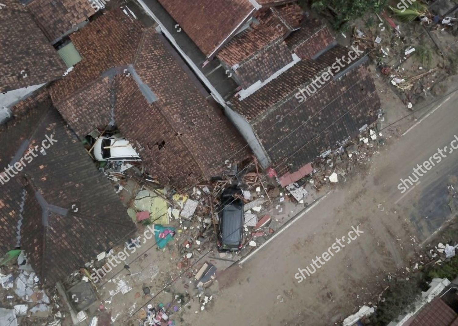 Picture Take Drone Shows Two Demolished Editorial Stock Photo - Stock ...