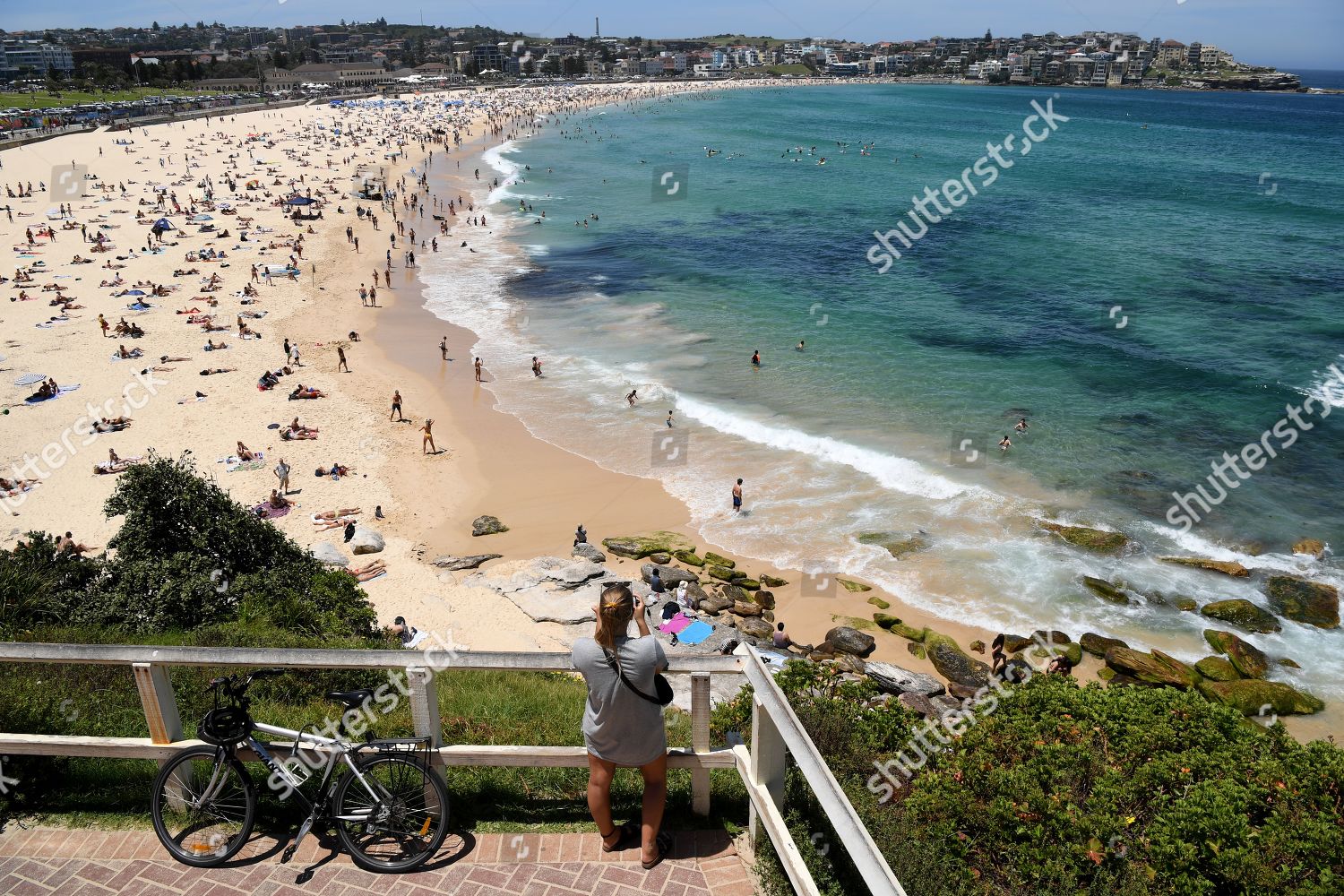 Beachgoers Swim Bondi Beach Sydney Australia Editorial Stock Photo ...