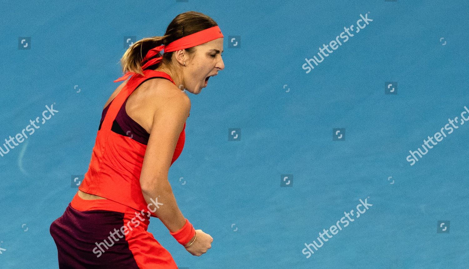 Belinda Bencic Switzerland Celebrates Winning Set Editorial Stock Photo ...