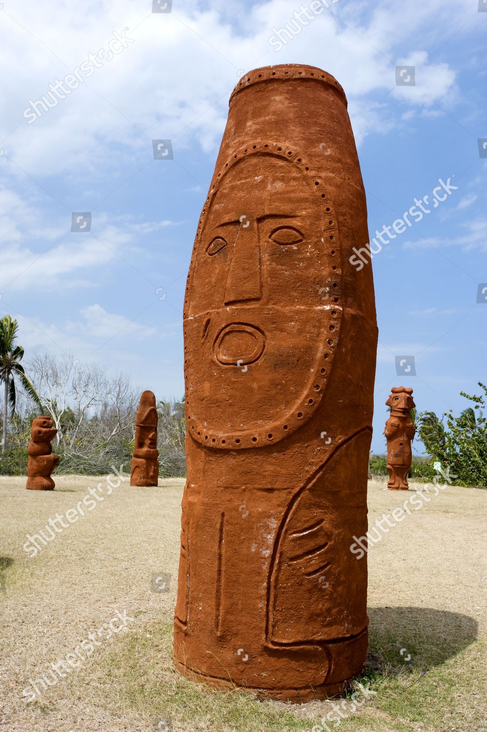 Taina Aboriginal Statues Symbolising Encounter Ancient Editorial Stock ...