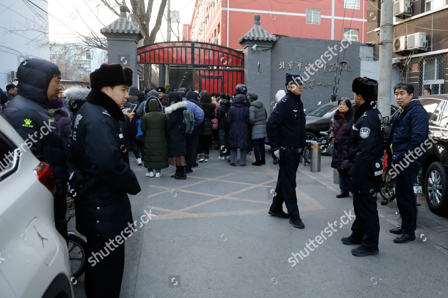 Policemen Stand Guard Outside Xuanwu Normal Editorial Stock Photo