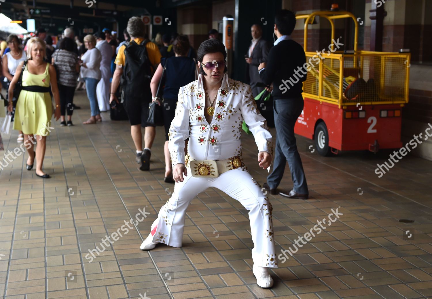 Elvis Impersonator Poses Before Boarding Elvis Editorial Stock Photo ...