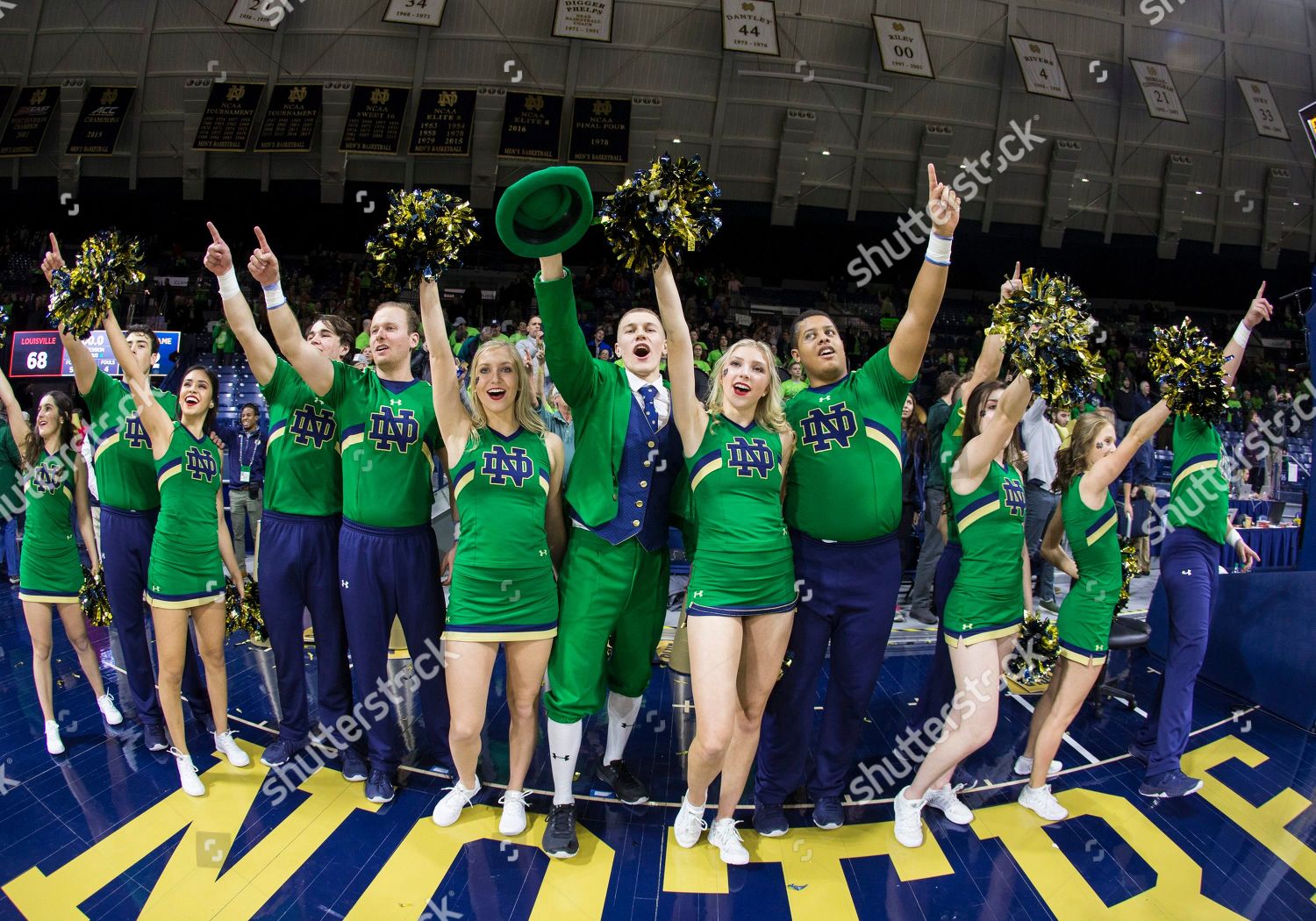 Notre Dame Cheerleaders During Ncaa Basketball Editorial Stock Photo