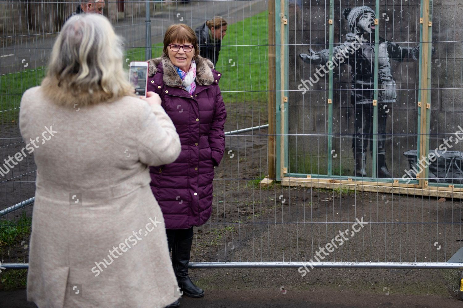 Banksy Graffiti On Garage Port Talbot Editorial Stock Photo