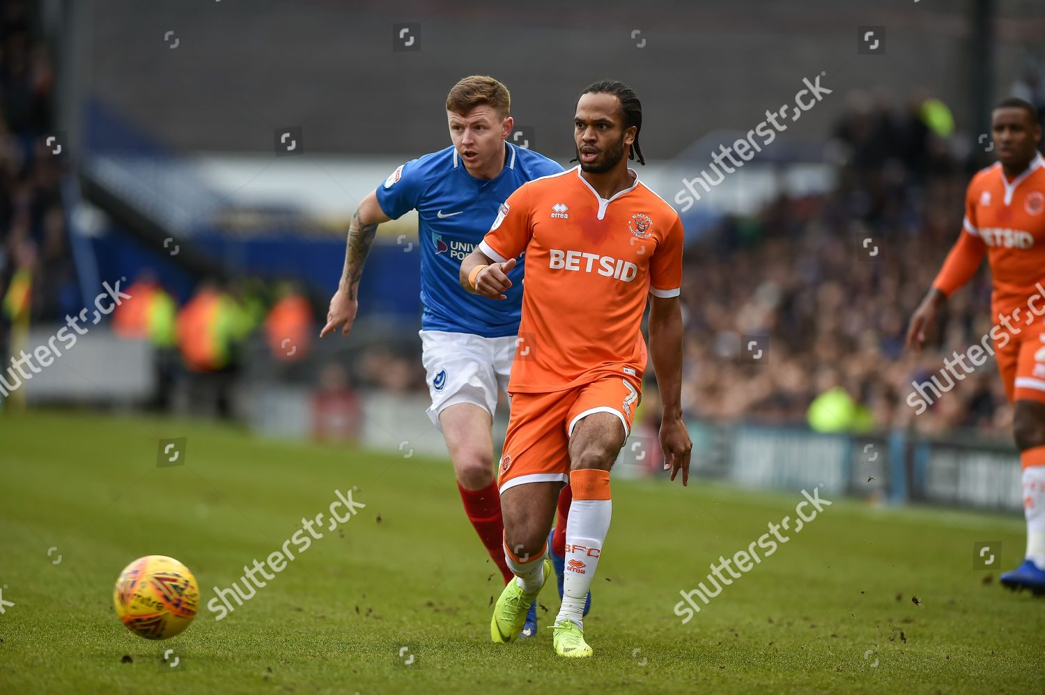Blackpool Forward Nathan Delfouneso 7 Portsmouth Editorial Stock Photo