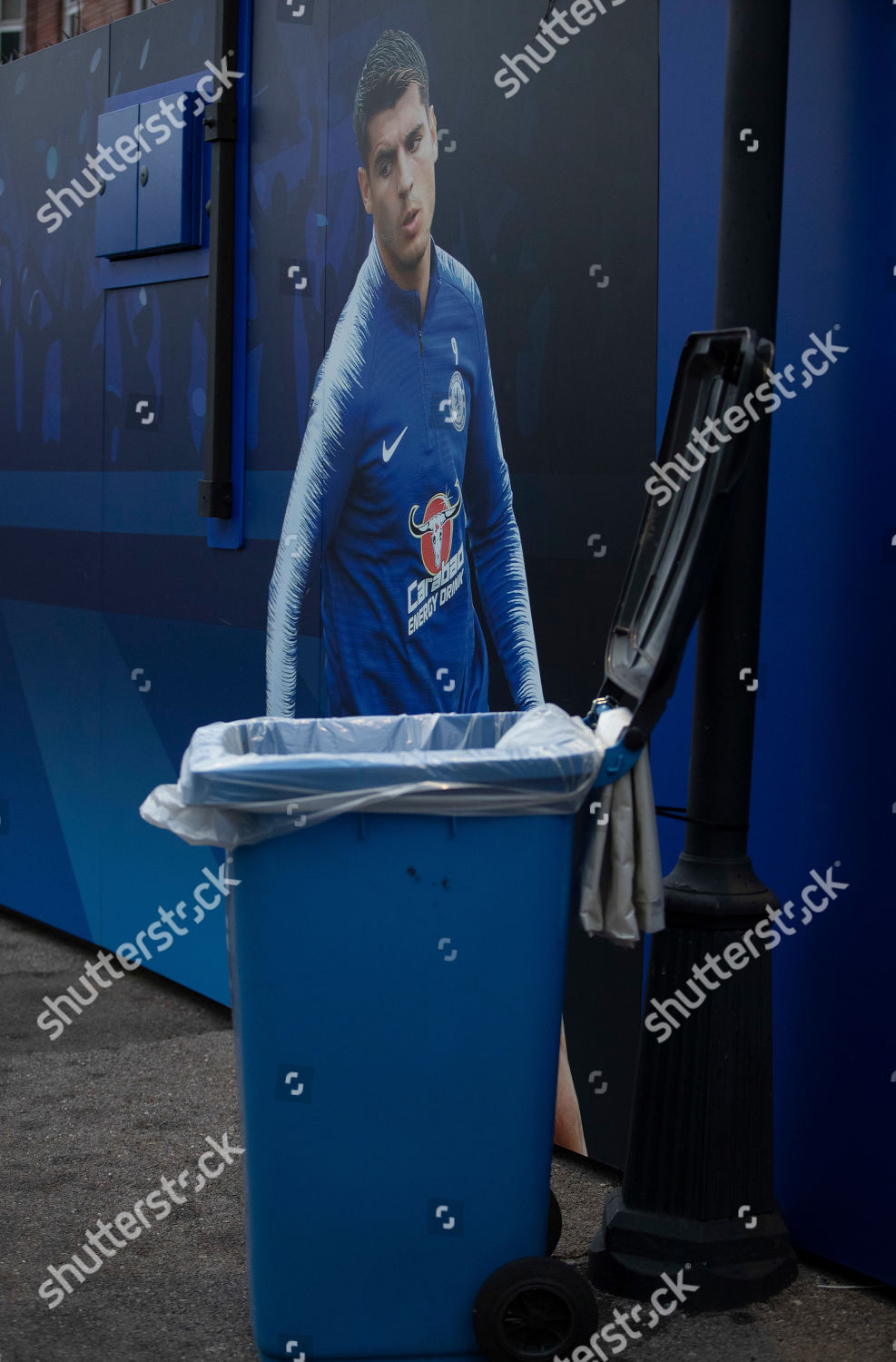 Alvaro Morata Chelsea Behind Rubbish Bin Editorial Stock Photo