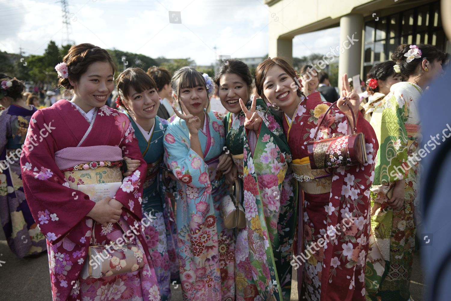 Okinawan Women Kimono Poses Photograph After Editorial Stock Photo ...