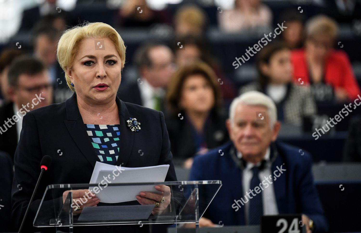 Prime Minister Romania Viorica Dancila Delivers Editorial Stock Photo ...