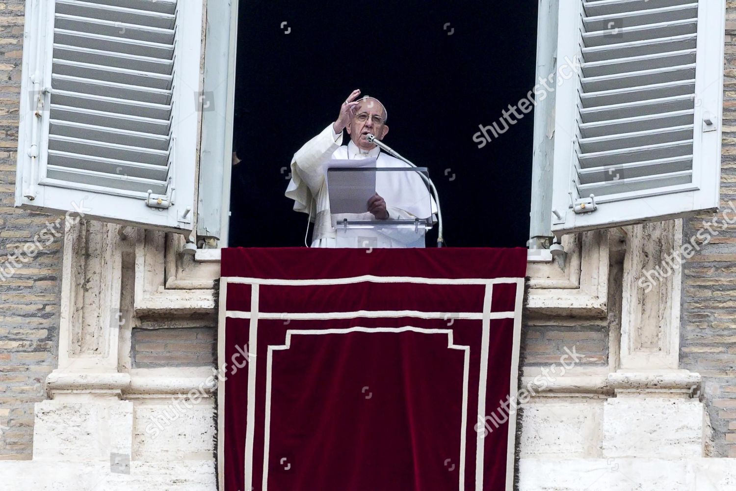 Pope Francis During Angelus Traditional Sundays Editorial Stock Photo ...