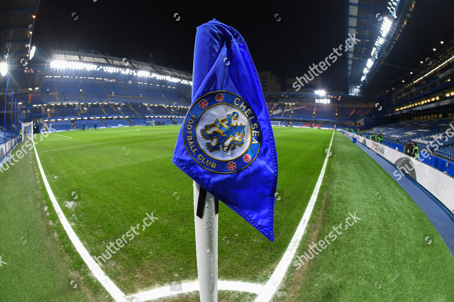 Corner Flag with Chelsea Crest and Stamford Bridge in the Background  Editorial Photo - Image of flag, soccer: 189470651