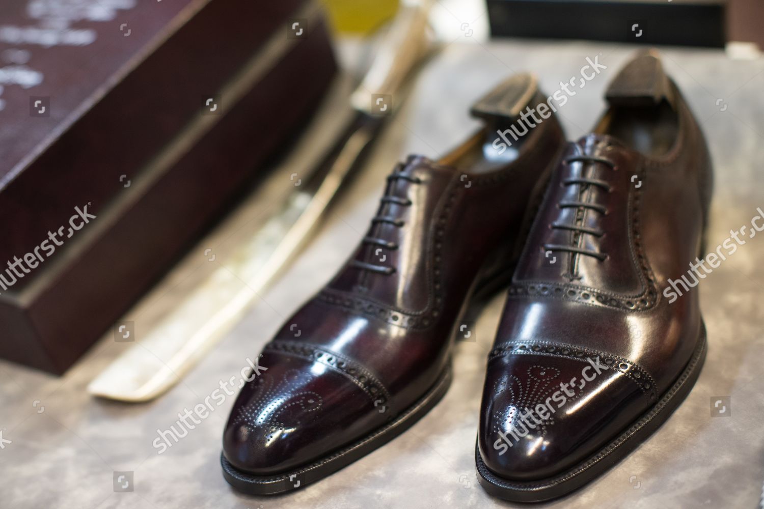 pair shoes presented Prince Charles during tour Editorial Stock Photo