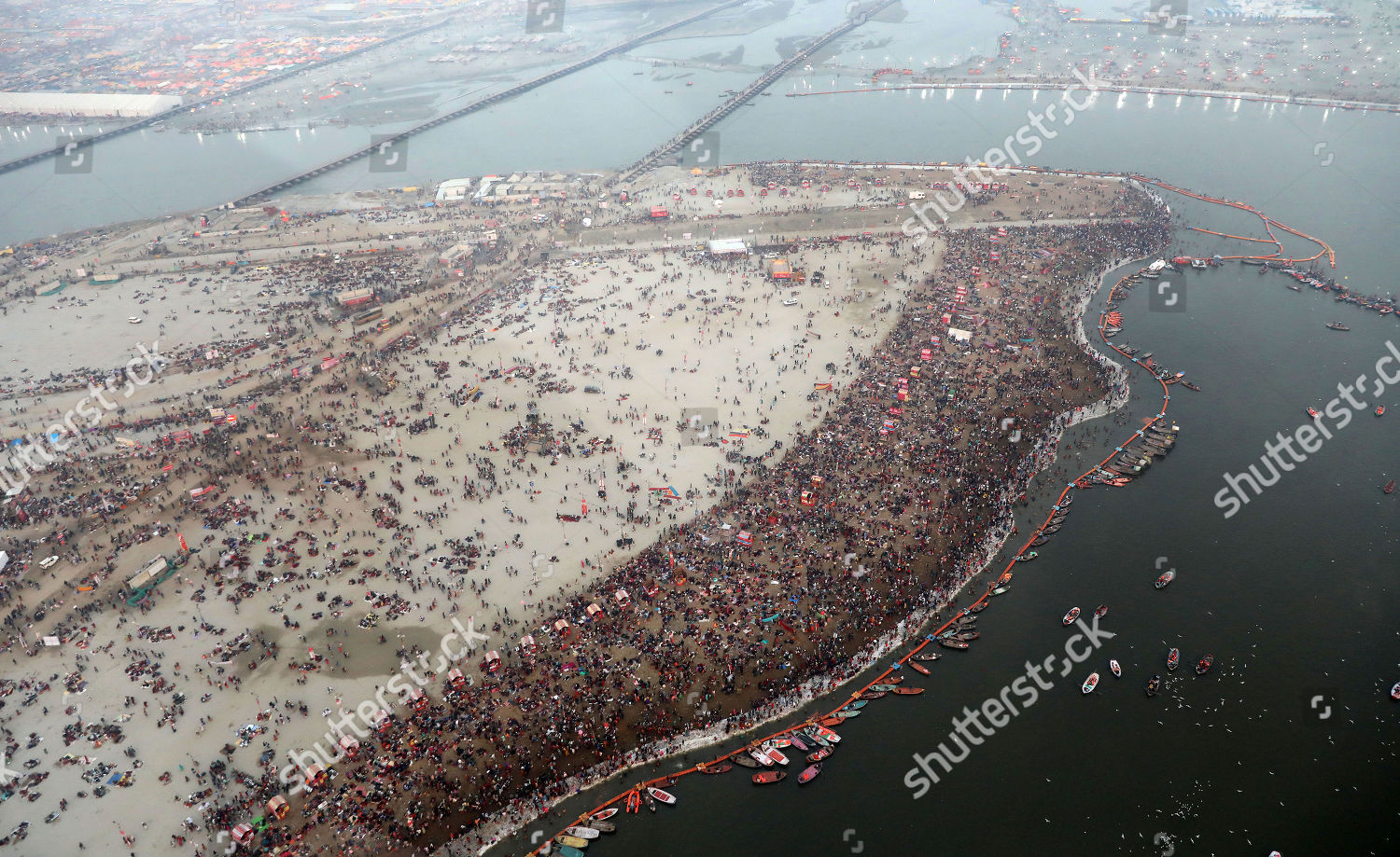 AERIAL VIEW SANGAM RIVER CONFLUENCE THREE Editorial Stock Photo - Stock ...