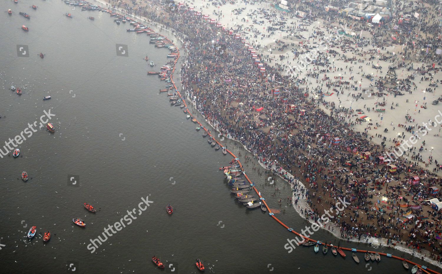Aerial View Sangam River Confluence Three Editorial Stock Photo - Stock ...