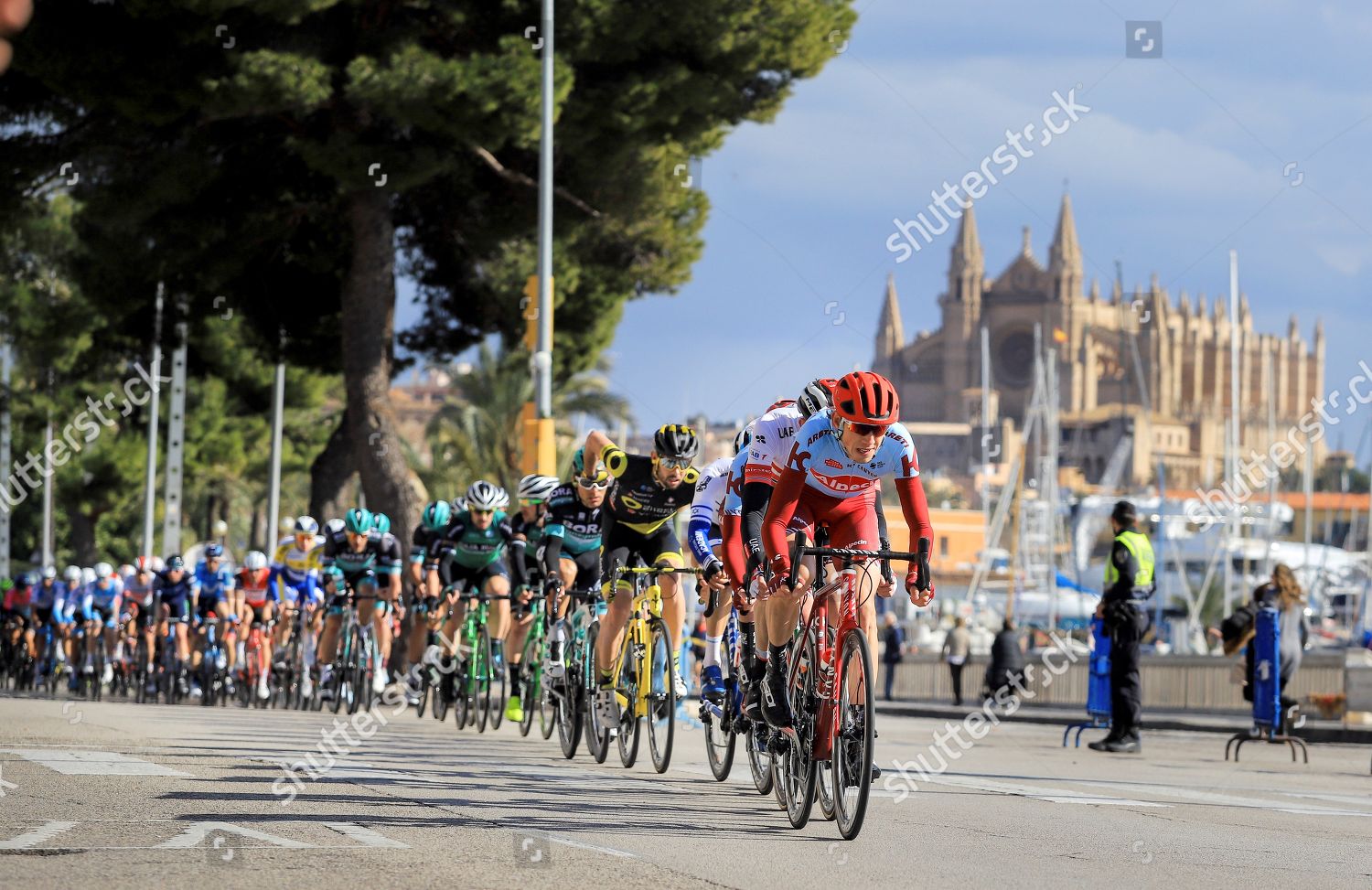 Pack Cyclists Ride During Playa De Palma Editorial Stock Photo