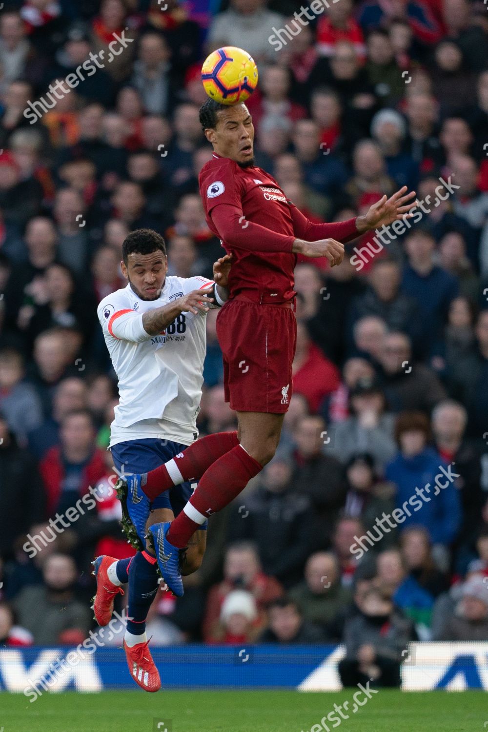 Liverpools Virgil Van Dijk Wins Header Editorial Stock Photo - Stock ...