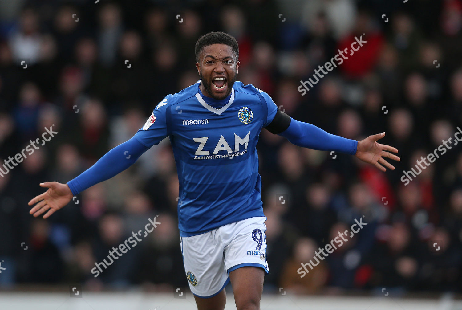 Macclesfield Towns Scott Wilson Celebrates Equalising Editorial Stock ...